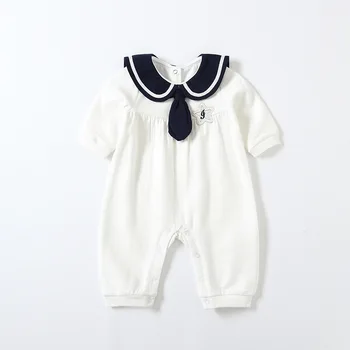 

Menoea 6-24M Baby Romper Newborn Kids Autumn Long Sleeve Romper College Style Baby Girls Solid Rompers Toddler Kids Clothing