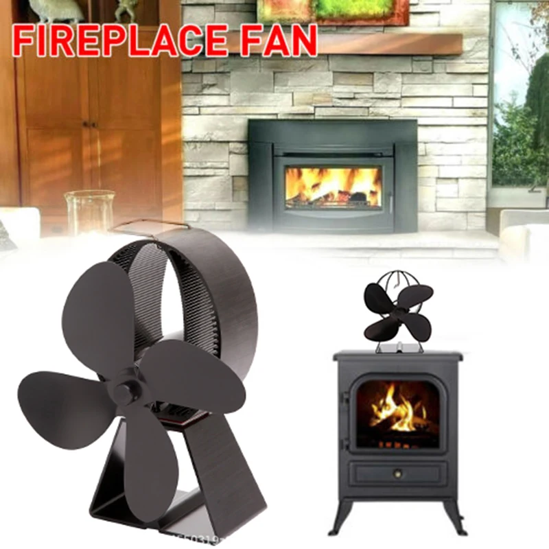 

Heat Powered Wood Stove Fan 4 Blades Wood Log Burner Fireplace Eco-Friendly Fan