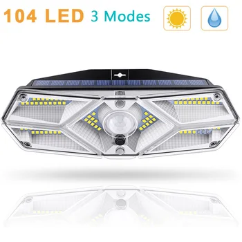 

104 LED Solar Light Outdoor 118 Solar Lamp Motion Sensor Solar Powered Spotlight 3 Modes Wall Lamp For Street Garden Decoration