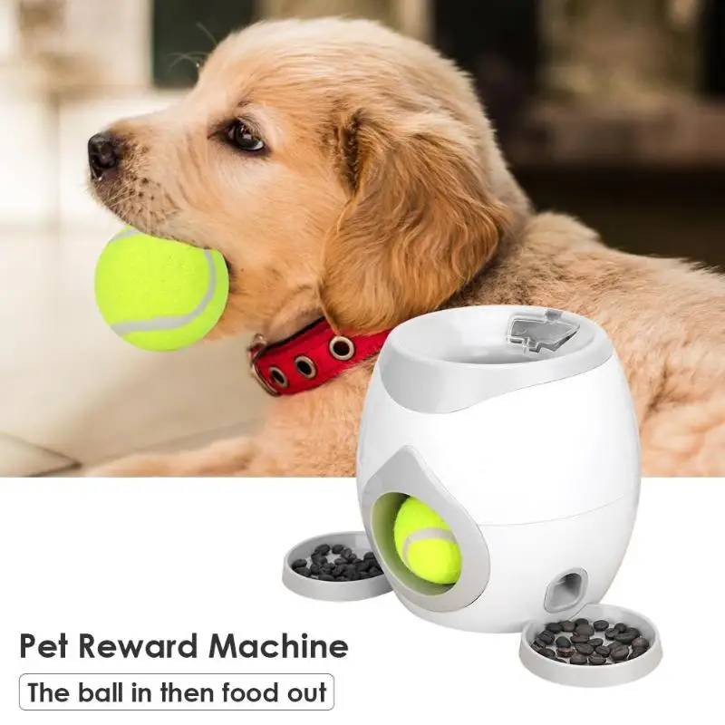 

@HE New Pet Dog Puzzle Intelligent Toys Tennis Automatic Launcher Throwing Machine Creative Pet Automatic Food Dispenser