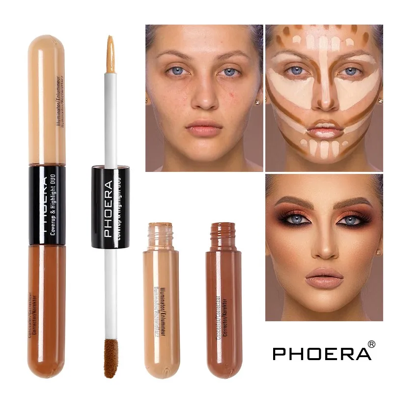 Тональный крем для лица, осветитель, двойная головка, жидкая палочка, крем, натуральный, полное покрытие, основа для лица, макияж, горячая распродажа