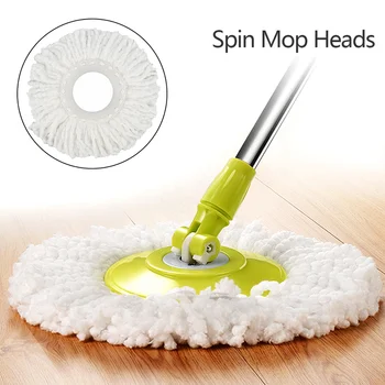 

5pcs Replacement Microfiber Rotating Mop Head 360 Spin Round Shape Standard Size Easy Wring Spin Mop Refill