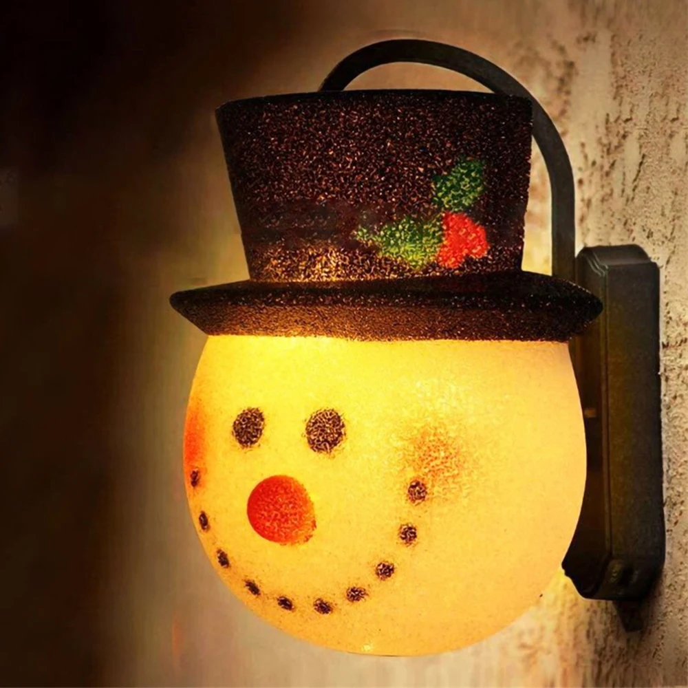 Christmas Snowman Lampshade Cartoon Wall Door Cover Light Porch Outdoor Decoration New Lamp Year