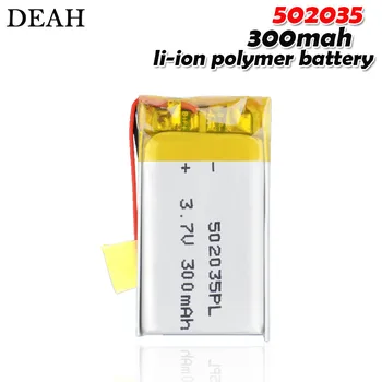 

502035 052035 3.7V 300mAh Li-Polymer Rechargeable Battery For MP3 MP4 DVR Bluetooth Headset Mini 0801 Ambarella A2S60 With PCB