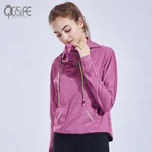 Осень, стиль, свободное повседневное спортивное пальто с капюшоном, женская блуза, для бега, йоги, фитнеса, костюм с длинным рукавом