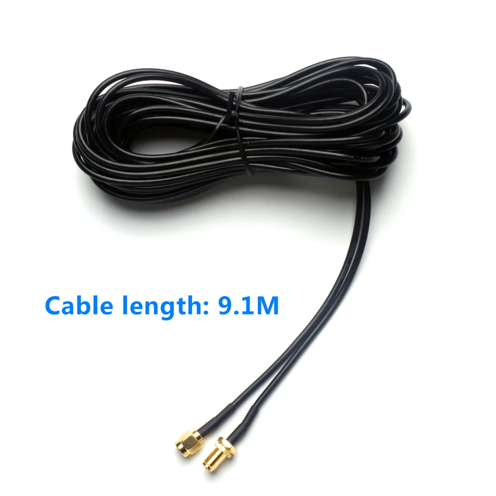 

Dlenp New 9m RP-SMA Male to Female Jack Wifi Antenna Extension Cable Lead Wire Gold Plated High Quality