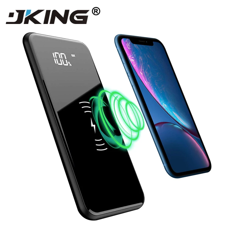 

JKING phone accessories 30000mAh QI Wireless Charger Power Bank For iPhone XS Max Samsung Power bank Dual USB Charger Wireless