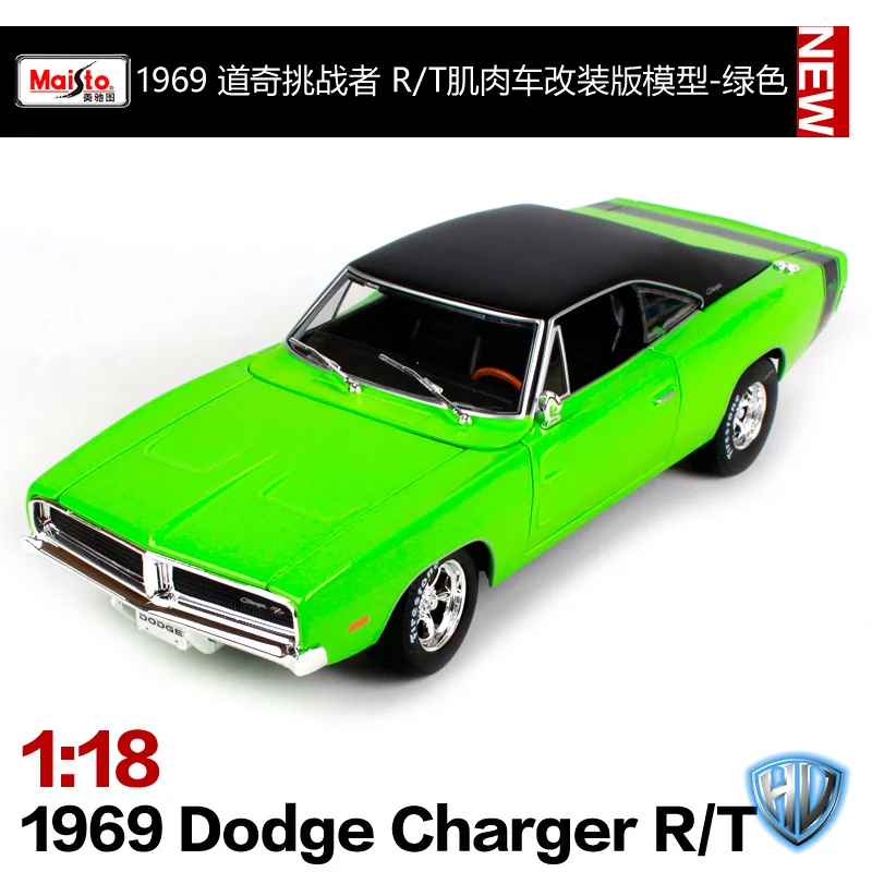 32612 Maisto 1:18 1969 Dodge charger RT машина под давлением зеленая машина под давлением 290X105X70 Драгоценная Коллекционная модель автомобиля игрушки для мужчин 32612 - Цвет: 32612