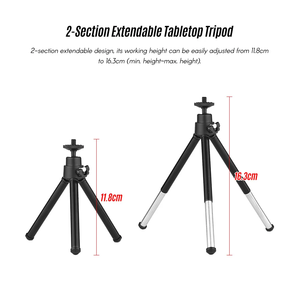 2 х секционный Выдвижная мини Настольный Штатив с шаровой головкой + регулируемый