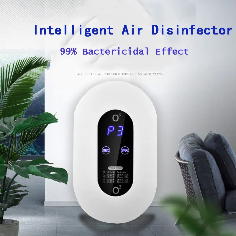 

Portable O3 Ozone Disinfect Negative Ion Generator LED Display Air Purifier Deodorizer For Kitchen Toilet Fridge( FOR USA)