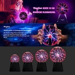 Boule de Plasma magique tactile, lampe de bureau 3 4 5 6 8 pouces, sphère lumineuse, maison, veilleuse, décoration de chambre, cadeau 