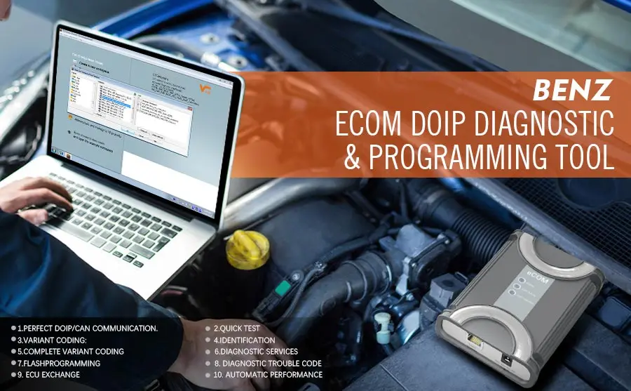 Для Benz ECOM Doip диагностический и программируемый инструмент с usb-ключом для последних Mercedes до