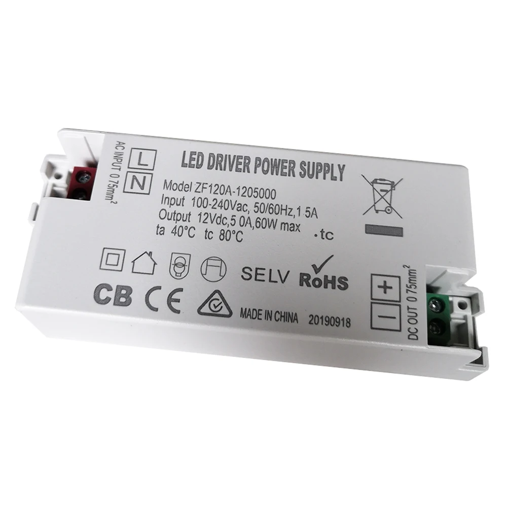 TLD ZF120A-12005000 12V 60 Вт постоянное Напряжение AC/DC адаптер Светодиодный драйвер