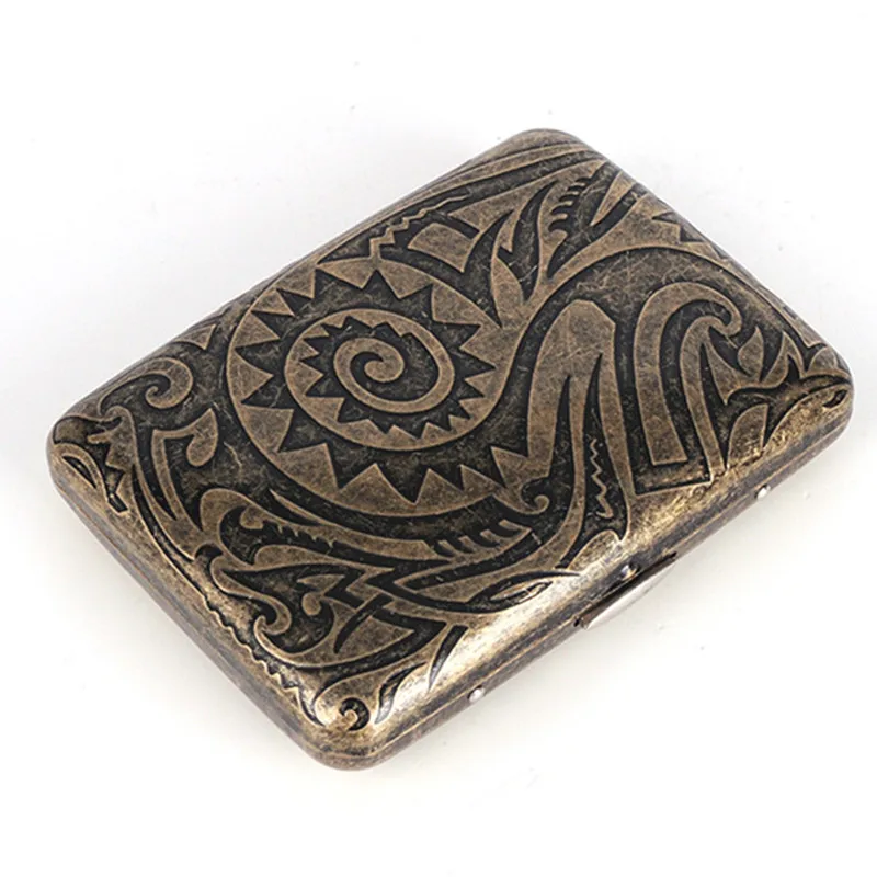 Винтажный металлический чехол для сигарет 16 шт. классический дизайн Мужская