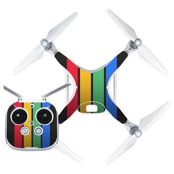 

Colorful Stripe Style Vinyl Skin Sticker for DJI Phantom 4 Drone And Remote Controller 0186