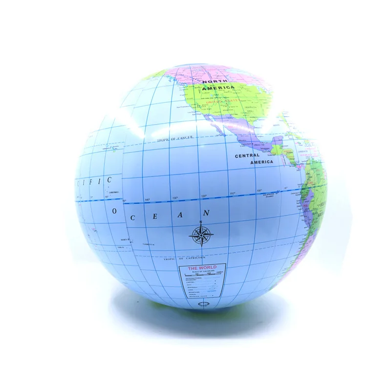 New Product 30cm PVC Inflatable Beach Ball English Version Earth Pattern Summer Outdoor Beach Swimming Toy Q2 5