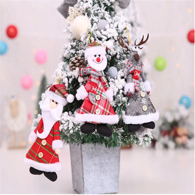 Christmas Tree Decorations for Home Santa Claus Snowman Christmas Ornaments Supplies Pendant Kids Xmas Christmas Gifts