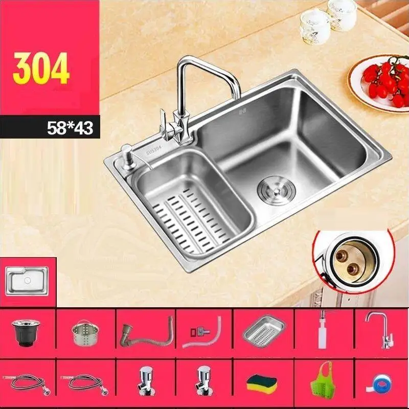 Version C Tarjas Para Cocina Lavello портативная кухонная раковина из нержавеющей стали Lavabo Cuba Pia Cozinha Fregadero для мытья овощей - Цвет: Version C