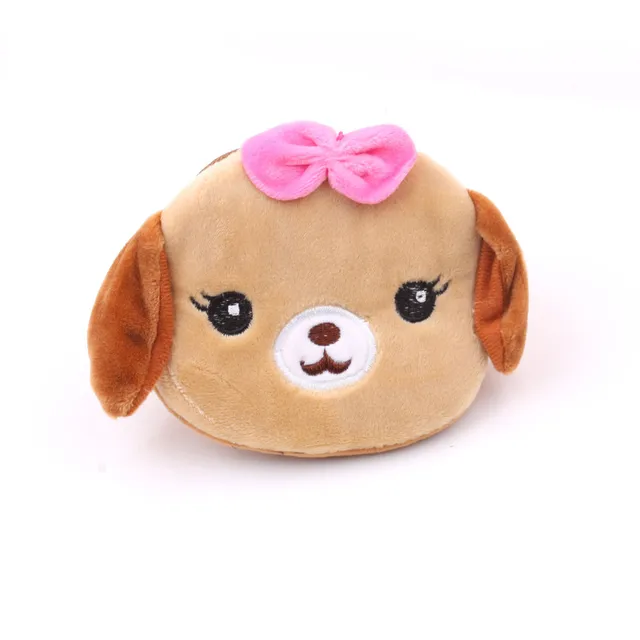 FUDEAM Soft Plush Panda Dog Rabbit Monkey Cartoon Women Coin Purse Mini Cute Zipper Girls Coin Wallet USB Cable Bag Key Wallets Bowknot Dog