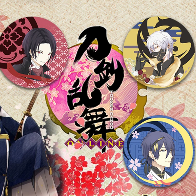 

Brdwn Touken Ranbu Online Kashuu Kiyomitsu Nakigitsune Mikazuki Munechika Cosplay Badge
