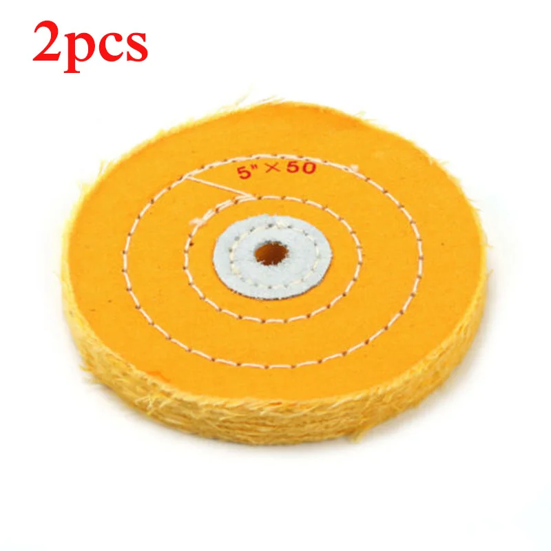 

2X 5 Cloth Buffing Polishing Wheels Cotton Jewelry Grinder Pad 50PLY Yellow