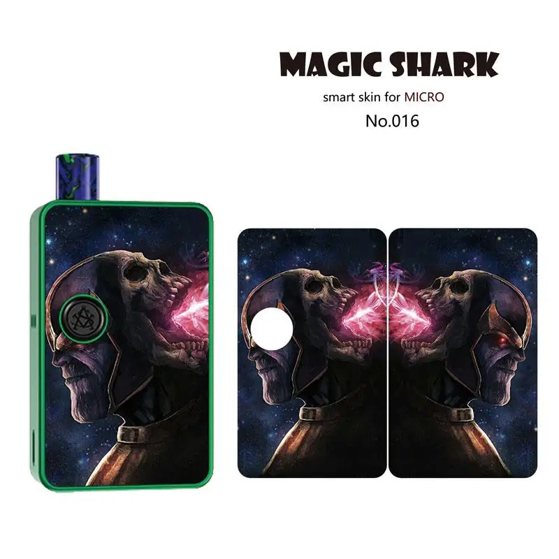 Magic Shark 2.5D стерео Мстители Человек-паук защитный капитан Amreican чехол пленка для Asvape MICRO ELF 011-020 - Цвет: 016