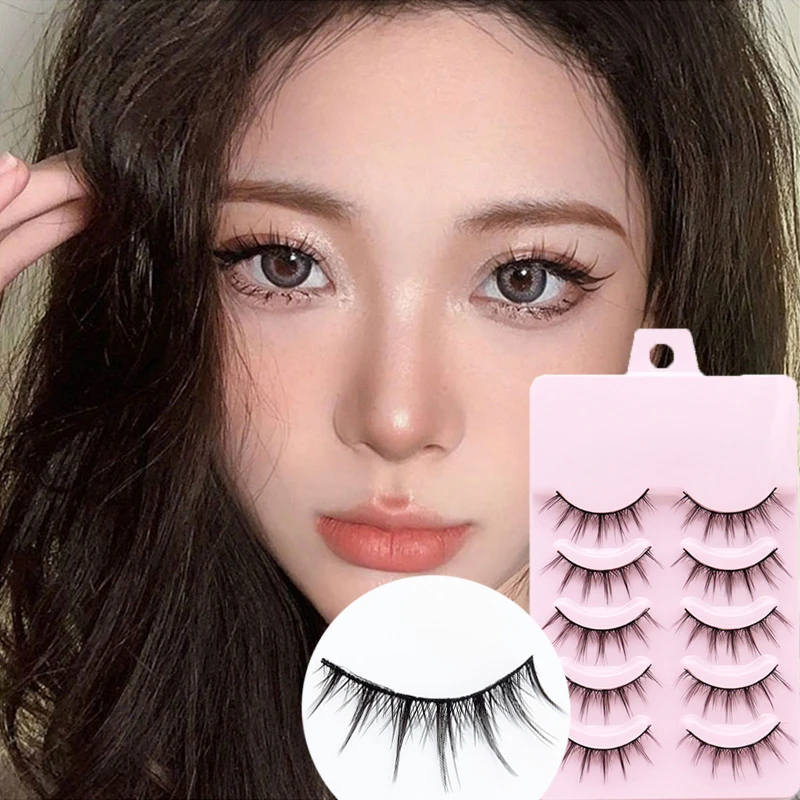 New 5 Pairs Cos False Eyelashes Natural Thick Clustered Eyelashes Women Makeup Eyelash Extension