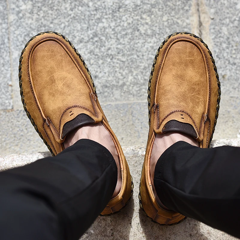 Мужская прогулочная обувь; модная кожаная повседневная обувь без шнуровки; Мужская удобная обувь; лоферы; Повседневная обувь; Zapatos De Hombre; кроссовки