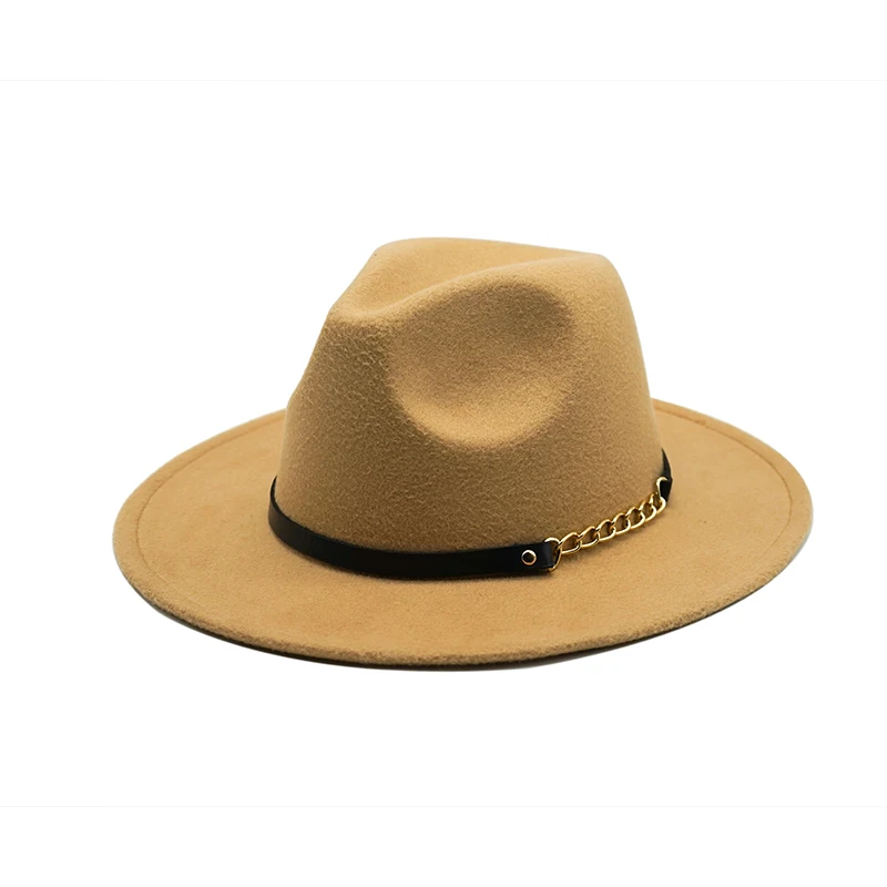 New fashion Winter Autumn Imitation Woolen Women Men Ladies Fedoras Top Jazz Hat European American Round Caps Bowler Hats tan fedora hat Fedoras