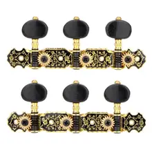 Cabezales para máquina de guitarra cuerda de guitarra clásica, clavijas de afinación, oro, 3 + 3 juegos, sintonizadores de AO-020HV3P, piezas, accesorios