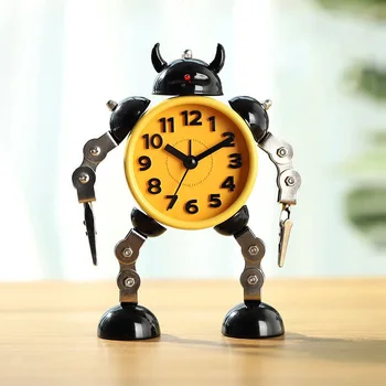

Deformation Kids Alarm Metal Robot Clock Cartoon Anime Table Desktop Clock Alarm Watch Children