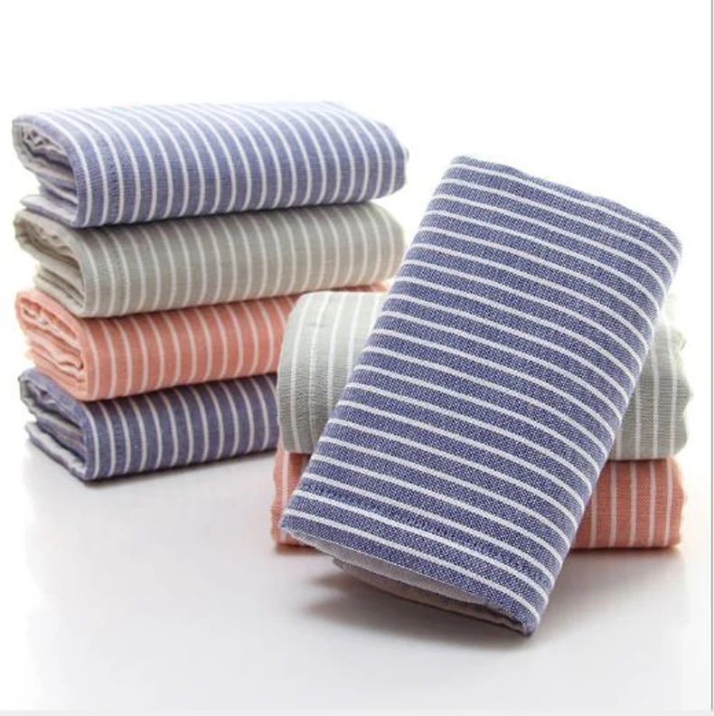 

New Arrival Striped Cotton Bath Towel Travel Gym Camping Bath Sauna Beach Pool Blanket Absorbent Easy Care Family Bathroom gift