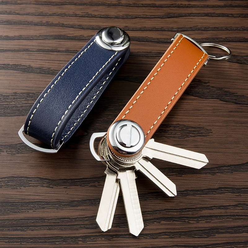 High Quality Genuine Leather Keychain Holder Portable Key Wallet