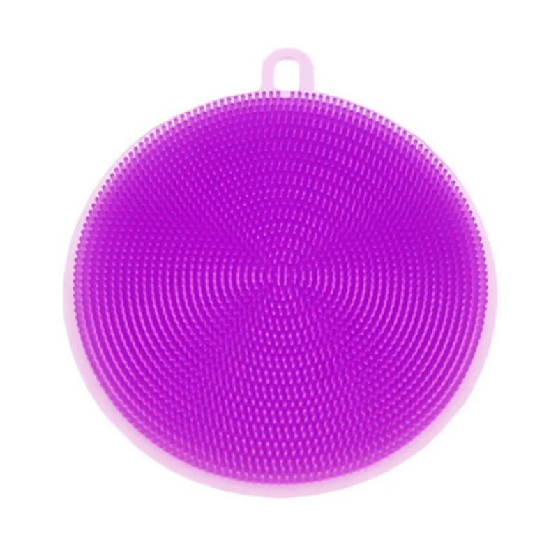 Purple Многофункциональная силиконовая круглая щетка для мытье овощей и фруктов, чистящий посудомоечный прибор, товары для дома - Цвет: Purple
