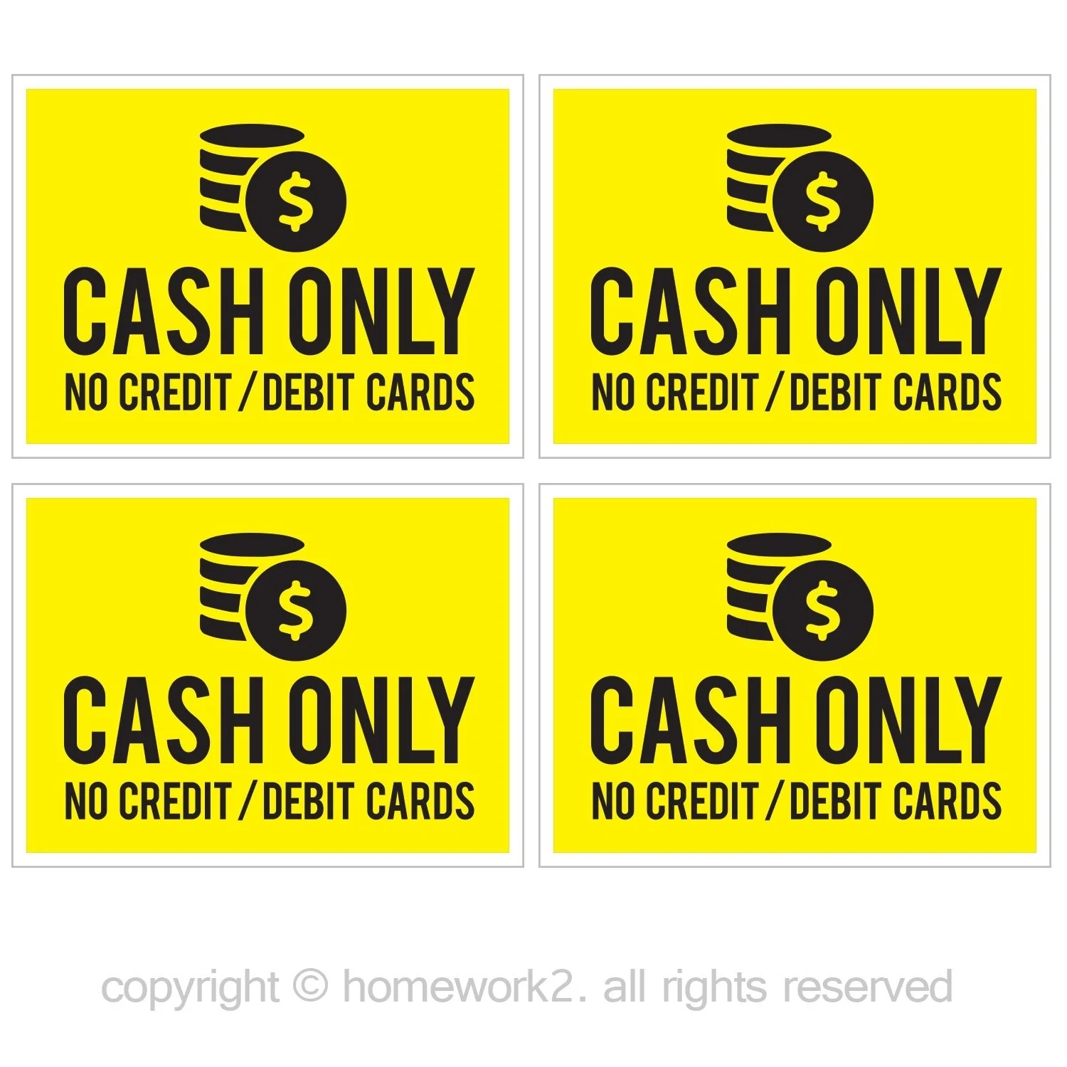 4xCASH только нет кредитных карт/дебетовых карт наклейки виниловые УФ защищенные и
