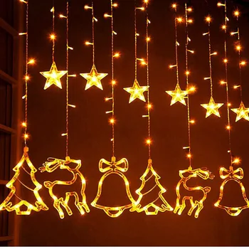 

Elk Bell String Light LED Christmas Decor For Home Hanging Garland Christmas Tree Decor Ornament 2019 Navidad Xmas Gift New Year