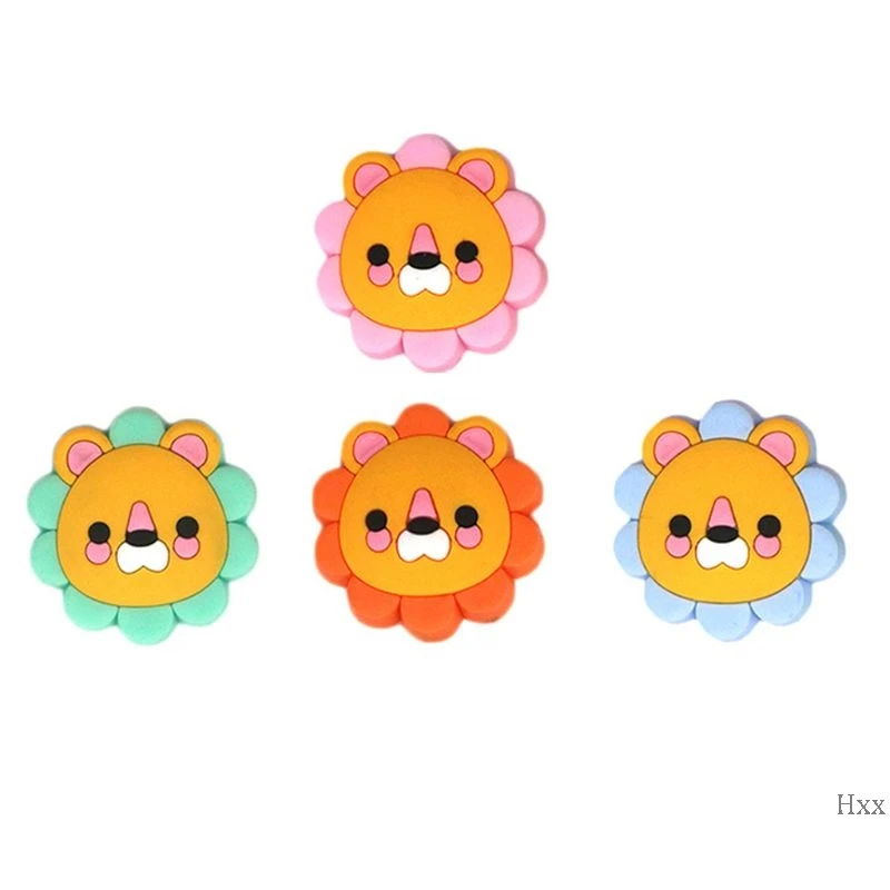 New 5PCS Silicone Beads Teething Mini Lion Food Grade Silicone Toy Teething Nursing Chewing DIY Shower Gift Baby Teether
