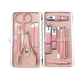 

15pc Pedicure Manicure Tool Kit Nail Clippers Set with Acne Needle Nail File Dead Skin Remover Eyebrow Scissors Tweezers Trimmer
