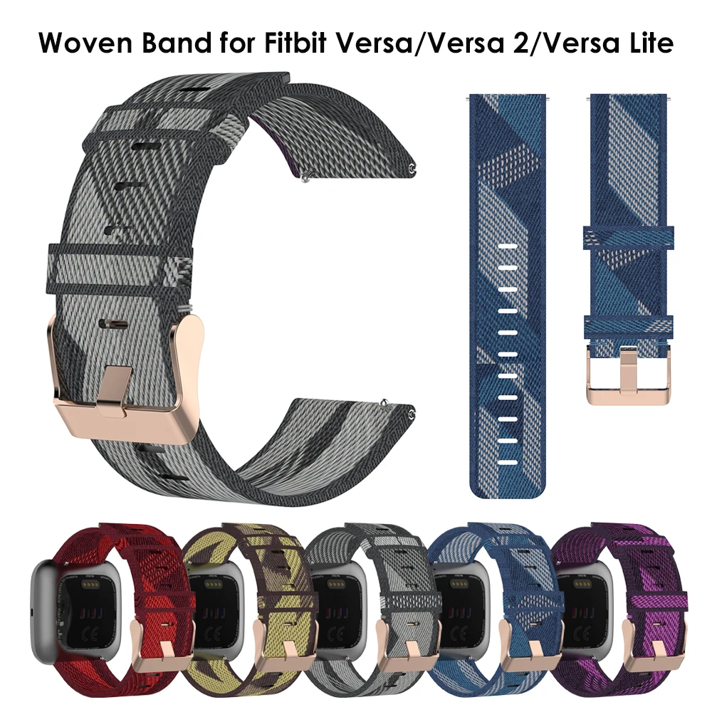 Сменные ремешки из ткани для Fitbit Versa/ Versa 2/ Lite ремешок смарт-часов с быстросъемными