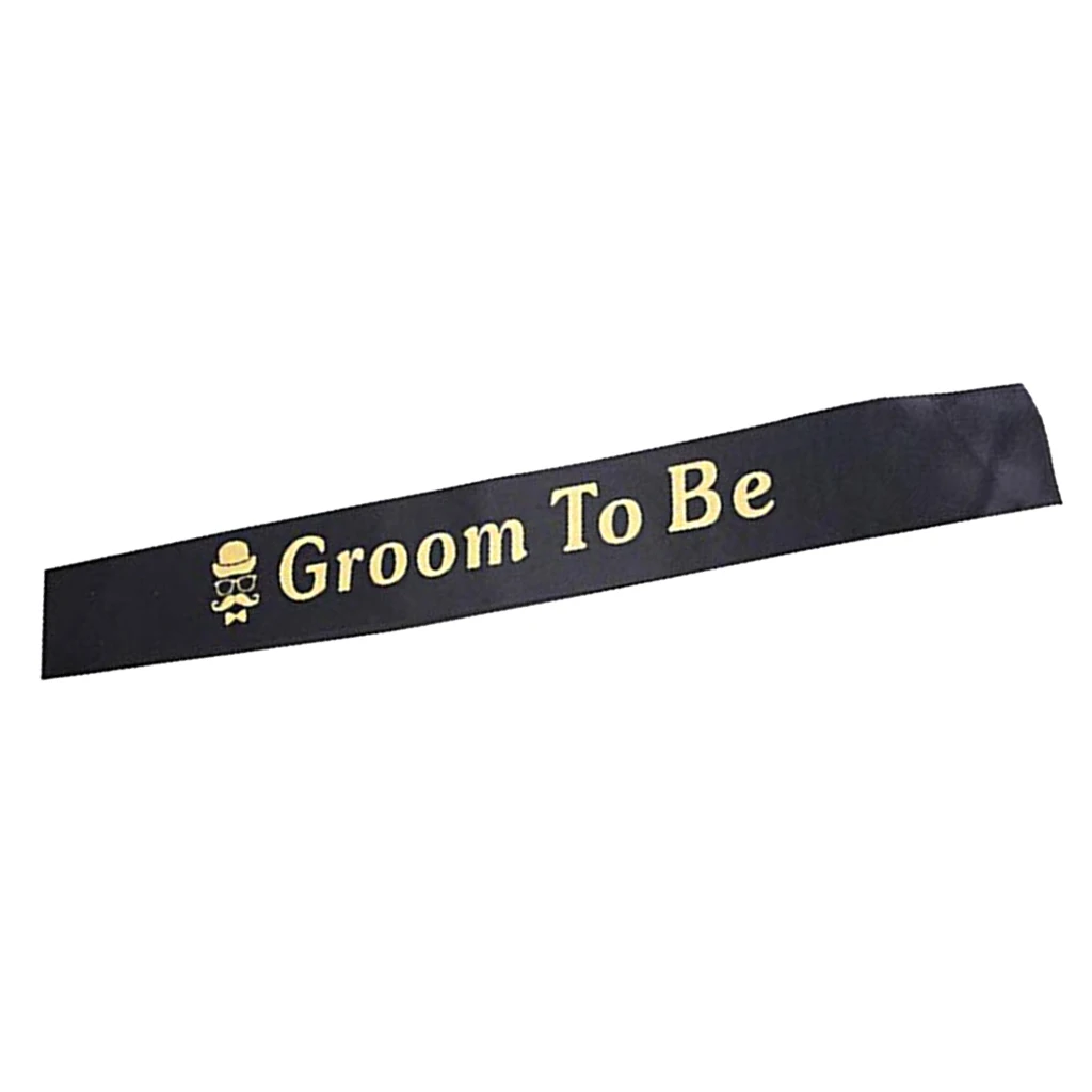 Modern Fabric Groom to Be Sash Bachelor Bridal Shower Party Favors Black Modern Fabric Groom to Be Sash Bachelor Bridal Shower Party Favors Black