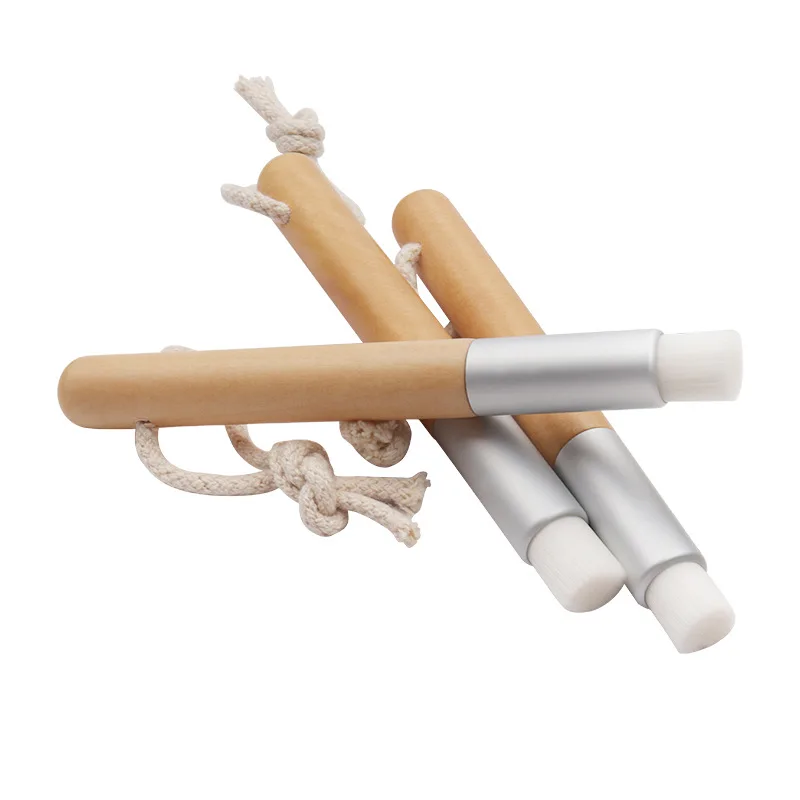 1 PC Bambus pole mit seil nase pinsel Wimpern Reinigung Pinsel Augenbraue Nase Mitesser Reinigung Werkzeuge Lash Shampoo Pinsel – Detail 3