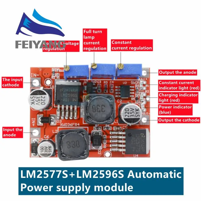LM2596 LM2577 DC Auto Boost Buck Converter 4-35V to 1-25V 5V 12V 19V 24V 4A Step up / down voltage Regulator CC CV Charging | Электронные