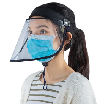 

Transparent Protective Hat Visor Cap Flip Up Rotatable Adjustable Dustproof Anti-Droplet Protective Face Shield Full Cover Mask