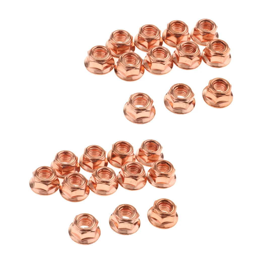 Pack of 24 Exhaust Nuts , Copper Coated, M8, Fit for BMW  3 Series E30 Models