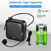 Portable Mini Sound-amplifying Music Playing Wired Microphone Headset Waistband 2000mAh Battery 12W Voice Amplifier 3