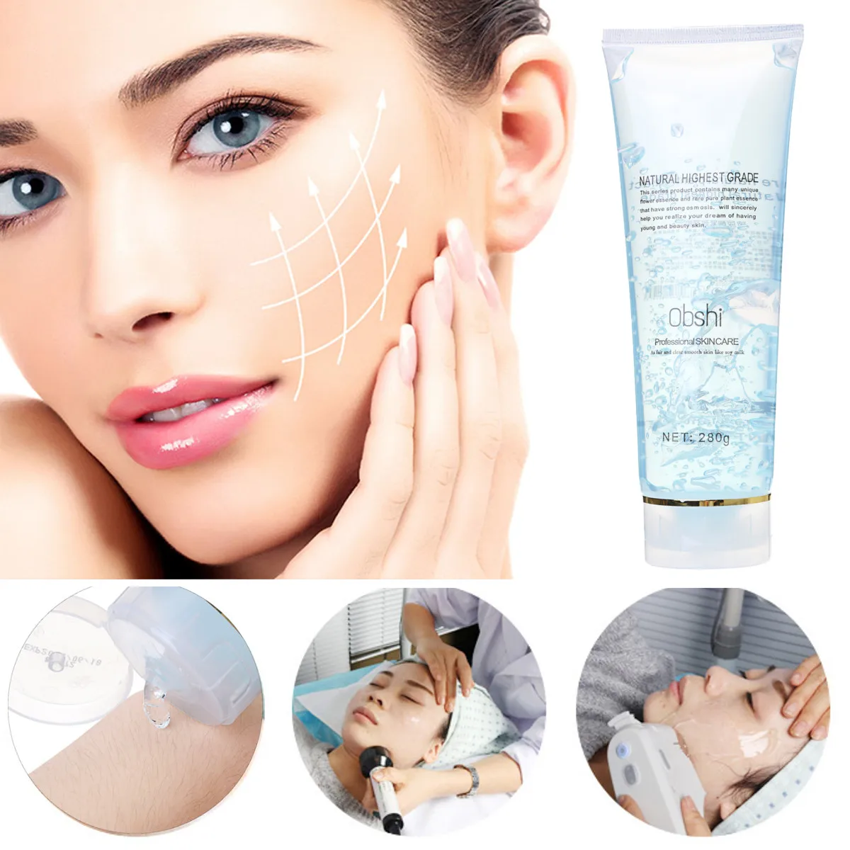 Ультразвуковой радиочастотный массажер 280 мл увлажняющий крем гель лифтинг