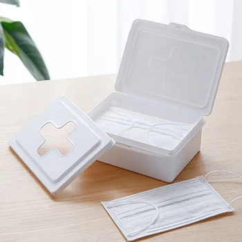 

Disposable mask and tissue storage box Household Disposable Face Masks Storage Box Dustproof Fack Mask Can hold 30 Antifoam mask
