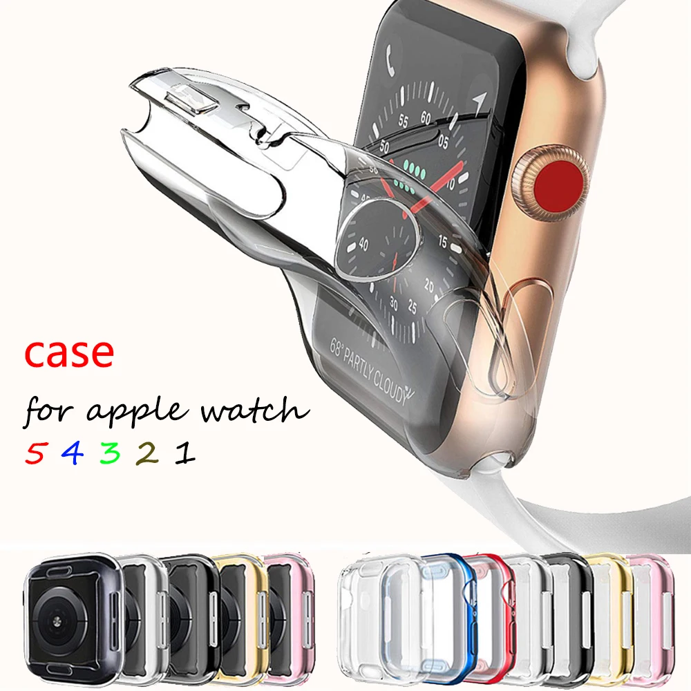 Чехол для Apple Watch series 5 4 3 2 1 band Универсальный Ультратонкий защитный чехол экрана