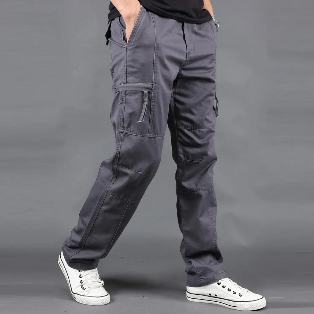 pantalones hombre Men's Summer Outdoor Overalls Straight Sports Pants With Multi-Pocket Plus Size спортивные штаны мужские#30