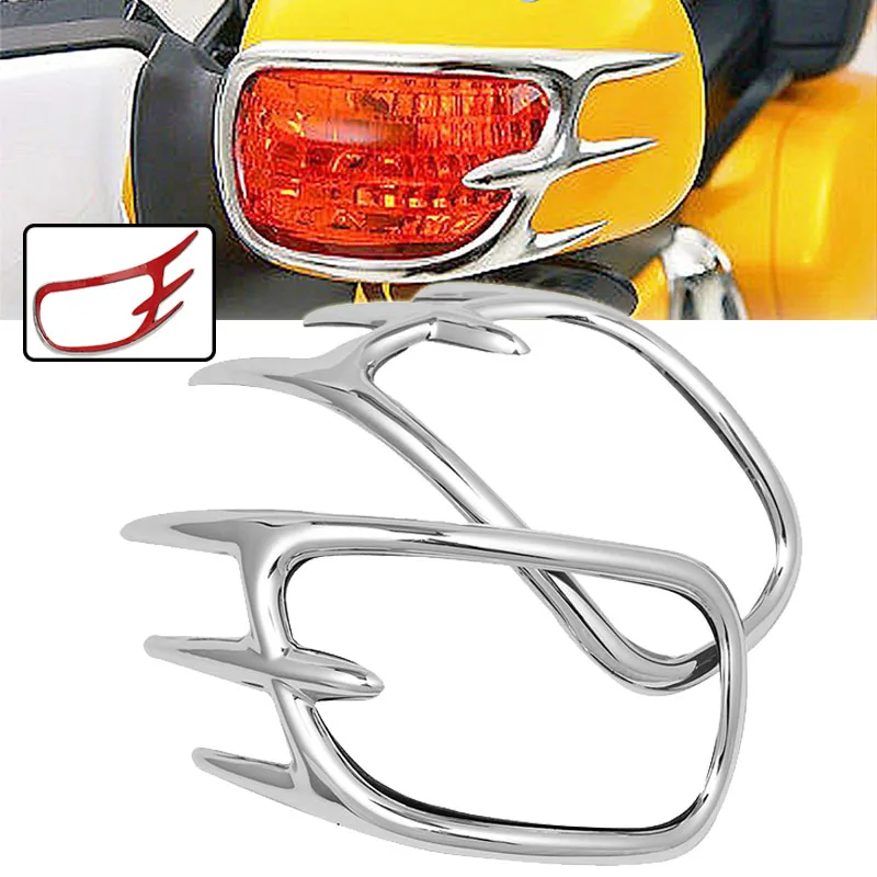 

2Pcs Motorcycle Mirror Back Accent Grille For Honda Goldwing GL1800 2001-2011 05 06 07 Chrome Accessories
